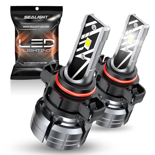 SEALIGHT F1A Series 5202 LED Fog Light Bulbs, 10000LM 5201/5202 Fog Light Bulbs 600% Super Brightness 6000K Cool White PS19W/PS24W /9009 Fog Lights, Non-polarity, Pack of 2