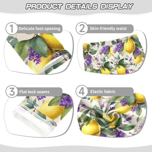 Girls' Athletic Leggings Ankle Length Yoga Dance Pants Kids Teen 4T Lemon Lavender3