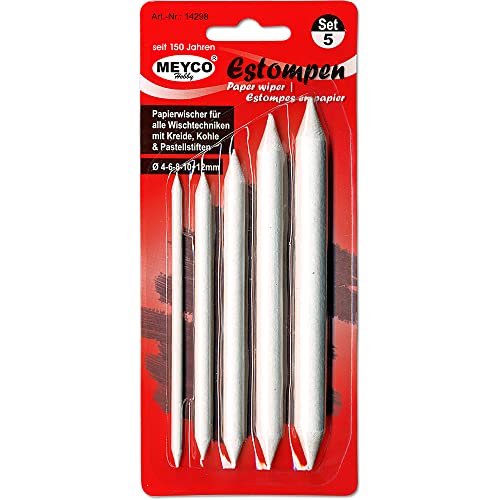 Meyco Papierstift - Estompen - Blending-Stift zum verschmieren von Bleistift - Wischstift - Papierwischer