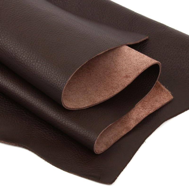 Pièce en Cuir tanné végétal en Cuir véritable Peau de Vache Marron foncé pour Bricolage Ceinture Portefeuille canapé siège de Voiture Tissu en Cuir de Vachette