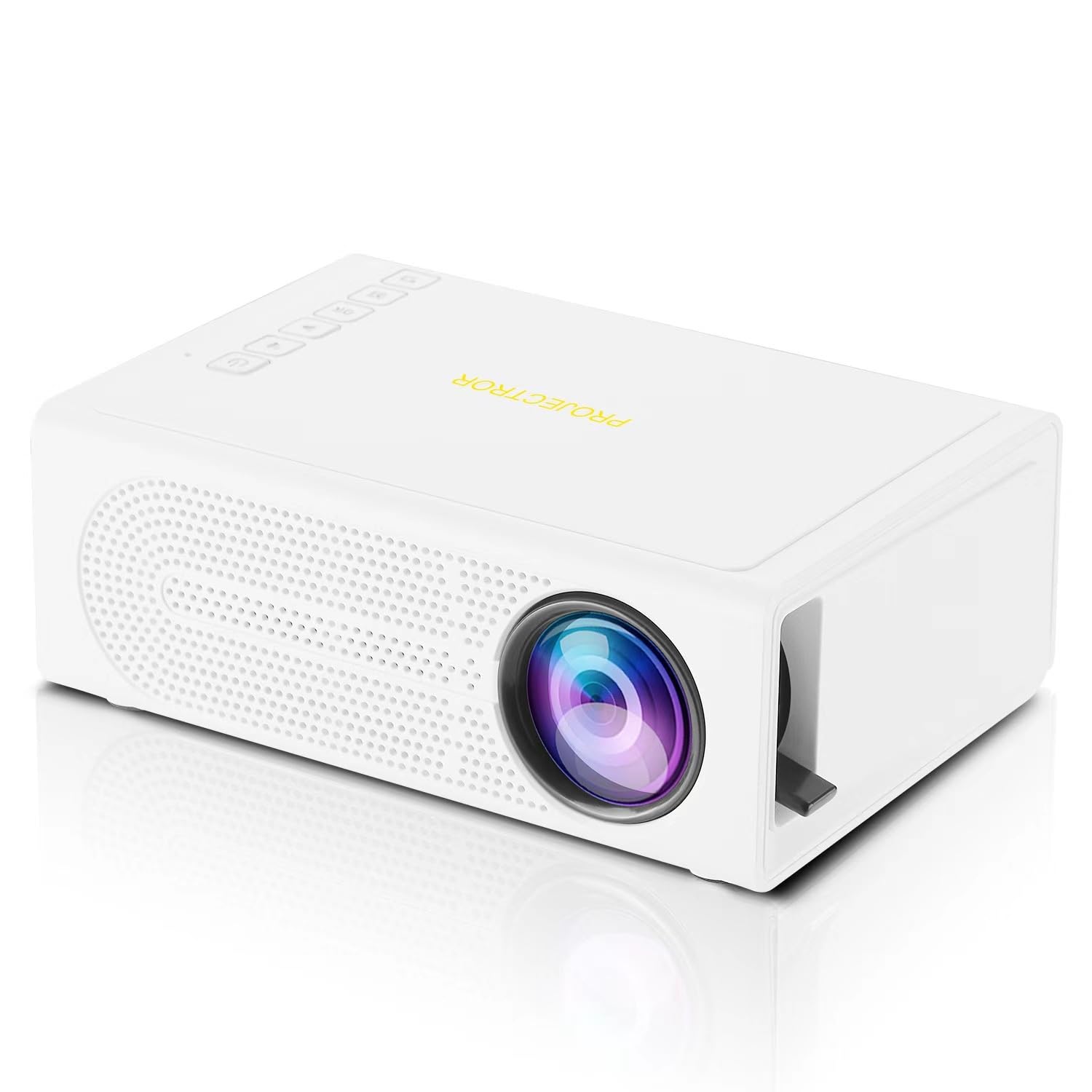 Mini proiettore portatile, proiettore cinematografico per bambini, mini proiettore supportato HD 1080P, piccolo proiettore portatile per film per uso esterno in campeggio, proiettore video home