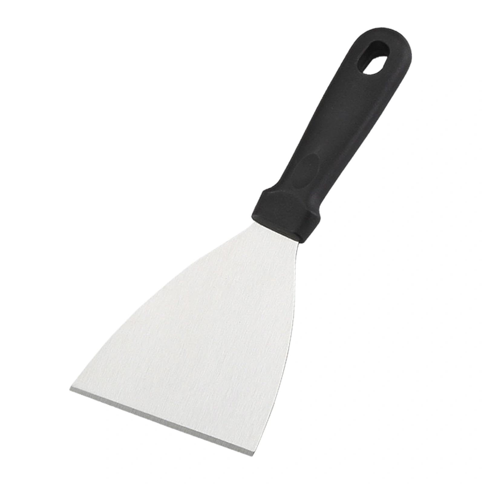 Stainless Steel Triangular Spatula,Slant Edge Grill Scrape r Western Cuisine Spatula Blade Cooking Utensils Short Handle Triangular Pasty (as Shown)