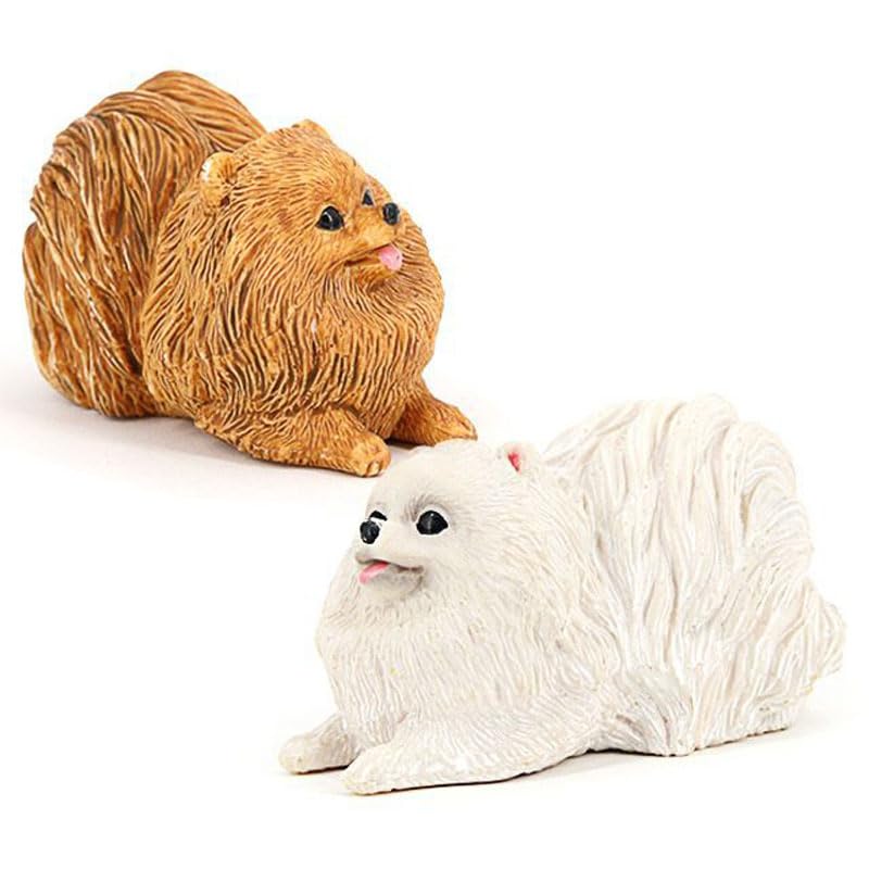 Estatua Decorativa de Perro Pomerania de Plástico miniatura 5