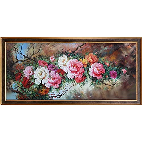 Kit Peinture Diamant 5D Pivoine XL 40x100cm Mosaïque Strass Complet pour Adulte