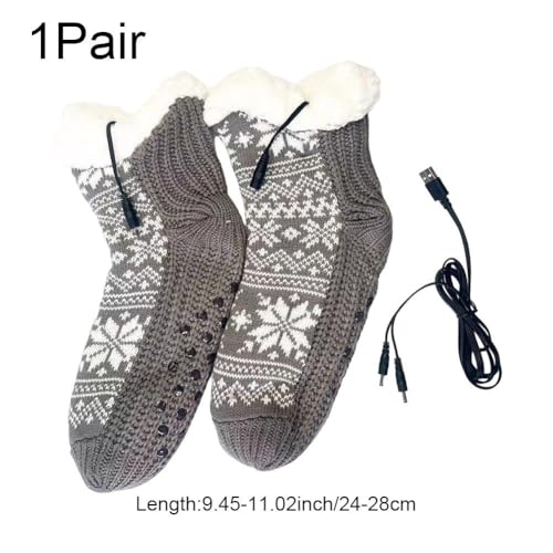 Calcetines térmicos para hombre y mujer con calefacción USB de punto 6