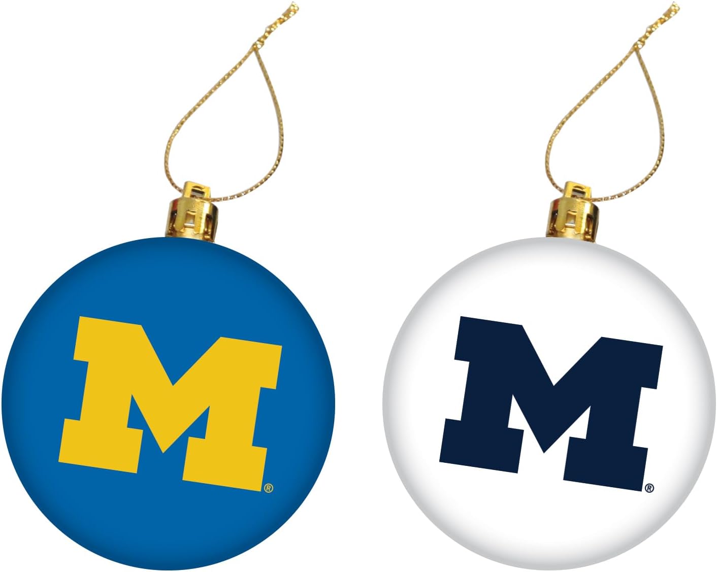 University of Michigan 2-Pack Holiday Christmas Ornament
