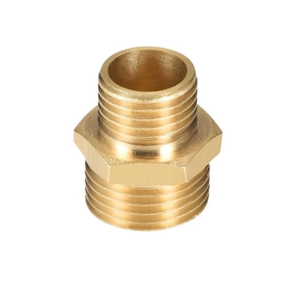 Samlng Men's One Color 1Pc Brass Pipe Hex Fitting Adapter, Nipple Connector Quick-Connect Plumbing Tube Joiner(1/4X3/8In)