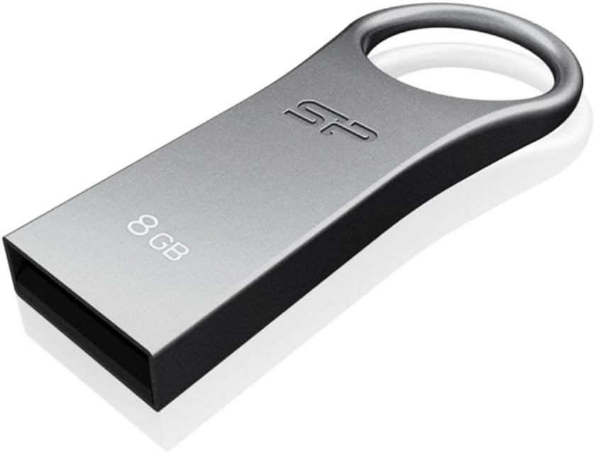 Silicon Power 8GB Firma ZN F80 USB 2.0 Flash Drive, Gray Aluminium (SP008GBUF2F80V1S)