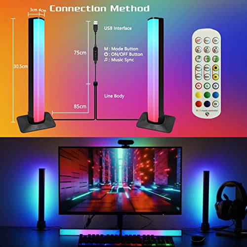 Ohso Led Rgb Light Bar Dimmable Color Changing Rainbow Streamer Game Smart Light With Music Sync, App Bluetooth Controlled Tv Ambient Backlight, 2 Pcs #TOP5