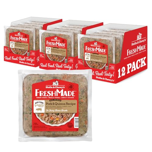 Stella & Chewy's FreshMade Frozen Fresh High Protein Pork & Quinoa Dog Food, 16-oz Pouch (Pack of 12)