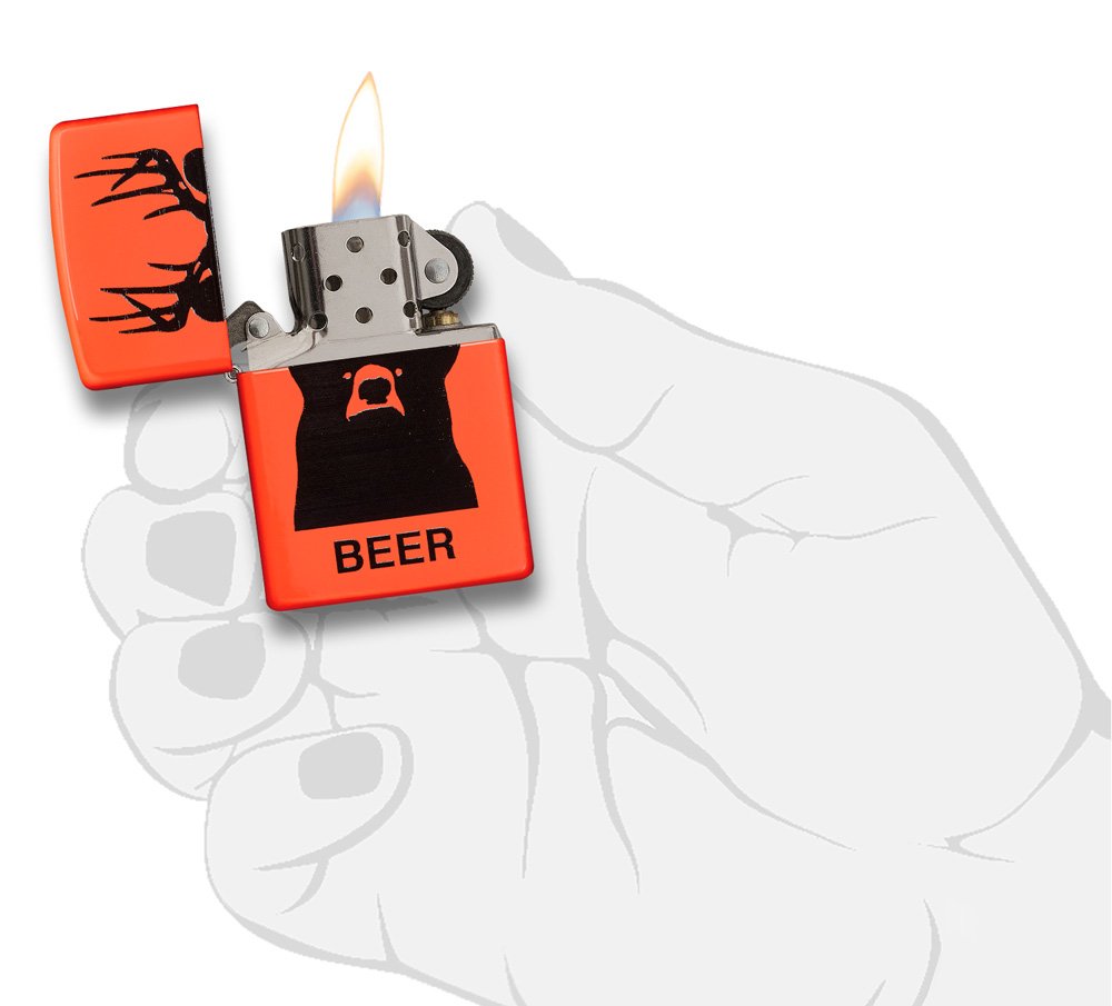 Amazon.com: Zippo Beer Bear Neon Orange Pocket Lighter : Health