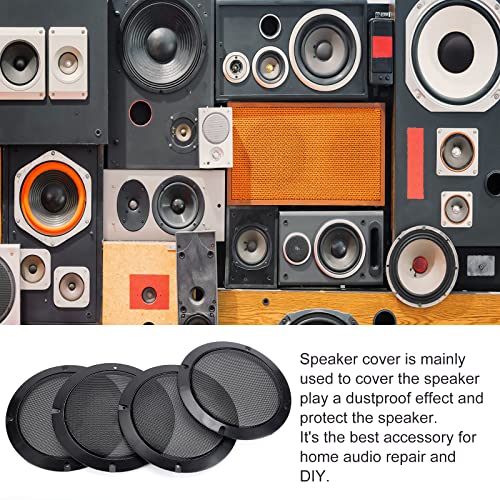 OLYCRAFT 4 Set Audio Speaker Cover Mesh 6.5 Inch Speaker Grill Cover Mesh Flat Round Speaker Grill Decorative Circle with Screws for Speaker Cabinet, Home Speaker, Car Speaker Electrophoresis Black by OLYCRAFT - Image 5