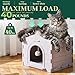 Apasiri Cat Beds for Indoor Cats: Innovative Polyester Fiber Cat House, Cat Bed Cave for Indoor Cats, Ultra-Strong Load-Bearing Capacity, Sturdy and Scratch-Resistant, Compatible with Heating Pads