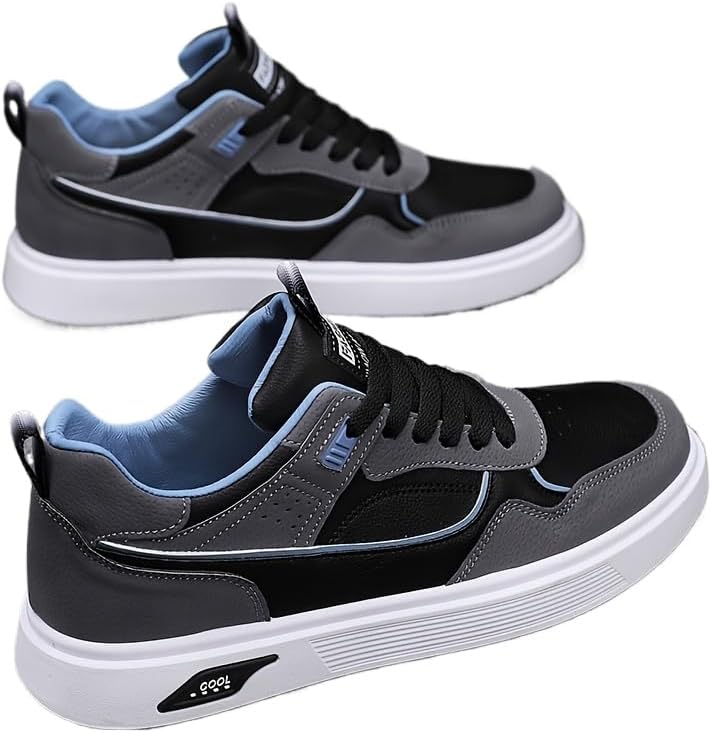 Men's Trendy Color Block Low Top Skateboard Shoes, Comfy Non Slip Durable Casual Walking Shoes for Men's Outdoor Activities