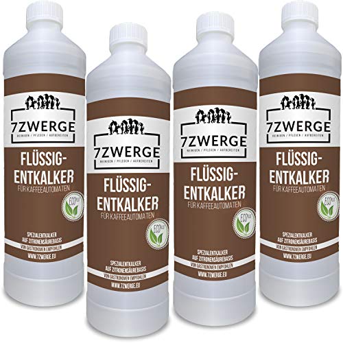 Entkalker für Kaffeevollautomaten 4 x 1000 ml I Kaffeemaschine I Kaffeepadmaschine I Wasserkocher I Universal Kalklöser I Kalk-Reiniger I