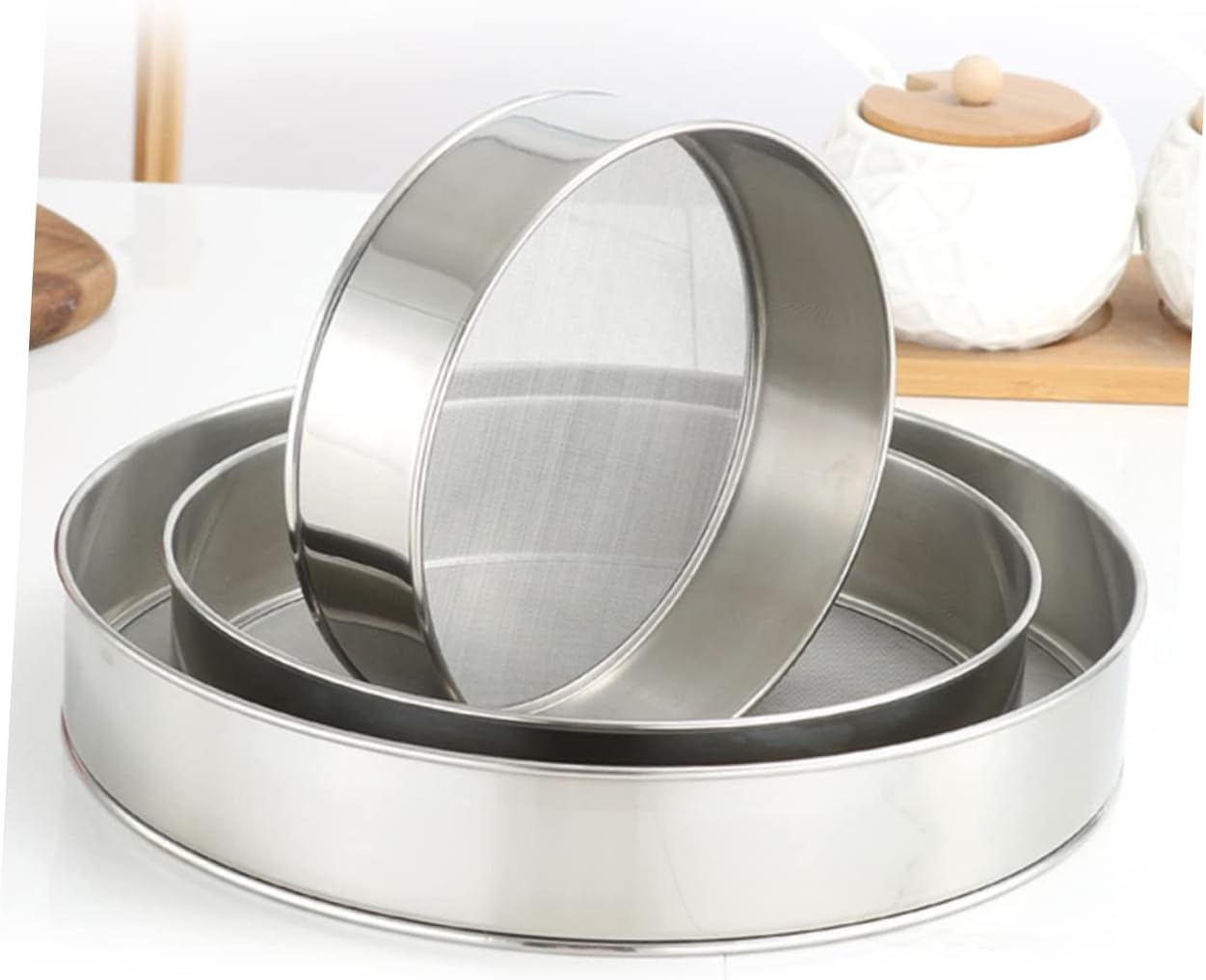 9-Piece Stainless Steel Fine Mesh Sifter Set for Baking and Kitchen Use