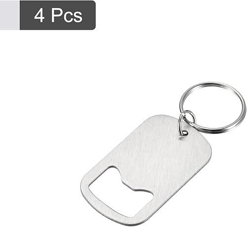 Miniatura 9 de uxcell Llavero abridor de botellas, de acero inoxidable, para abrebotellas de cerveza y soda, de 2.75 pulgadas de largo, adecuado para el hogar,