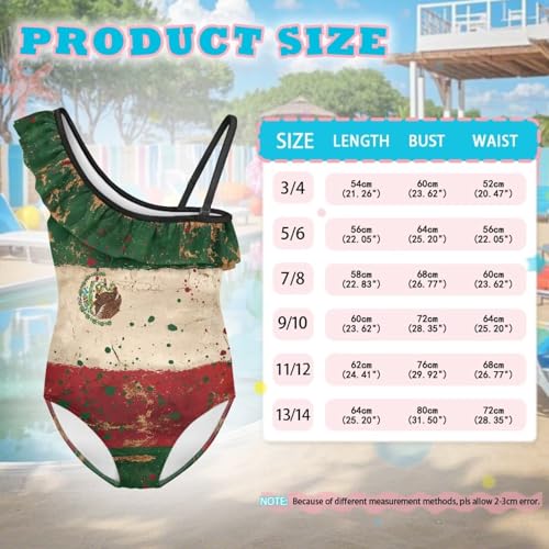 Image of Girls Swimsuit One Piece Ruffle Swimsuit Non-Slip Straps UPF 50+ for Girls Size 3-14 Years