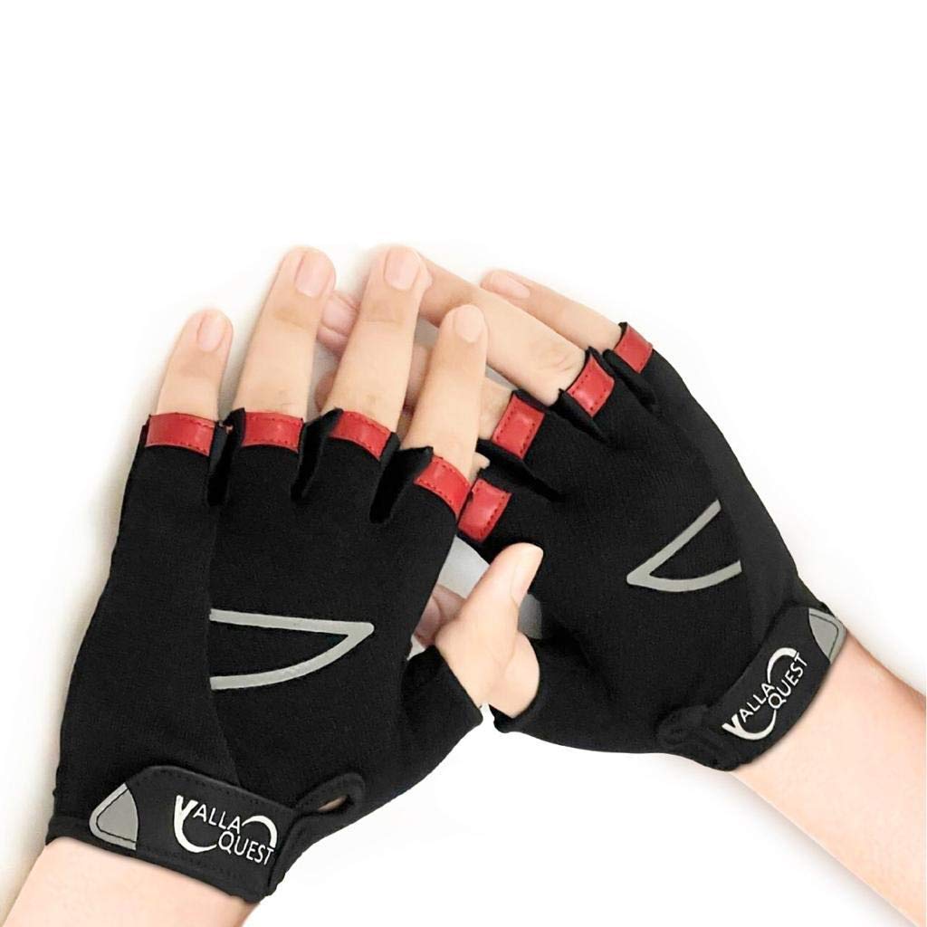 Breathable Half Finger Bike Gloves For Outdoor Sports Workout Motorcycle Bicycle Non Slip Shock Absorbing Cycling Gloves Comfortable Bicycle Gloves For Men Women Teenagers Size M and L (Medium)