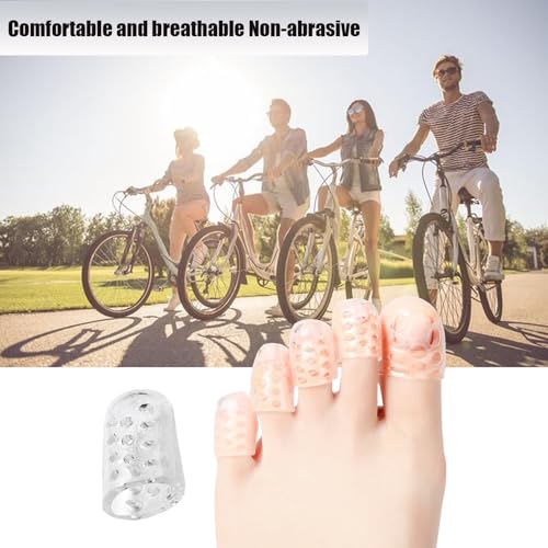 Image of Silicone Anti-Friction Toe Protector, 40 Pcs Gel Toe Protectors with Breathable Hole, Soft Clear Toe Covers for Pain Relief, Silicone Toe Protectors Caps Guards for Corns