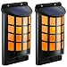 TomCare Solar Lights Waterproof Flickering Flames Wall Lights Outdoor Dark Sensor Auto On/Off Solar Powered Wall Mounted Night Lights Lattice Design for Garden Pathway Door Patio Deck Yard Driveway(2)