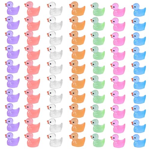 Petits Canards - 70 pièces Figurines Miniatures Lumineuses de Canards en résine | Fée Jardin Paysage Aquarium Maison de Ornement 70 pièces Lumineux Miniature résine Canard Figurines70 pièc