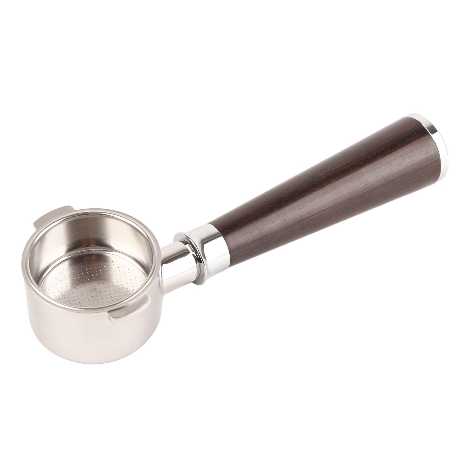 Portafiltro professionale per caffè senza fondo da 51 mm Portafiltro rimovibile in acciaio inossidabile con manico in legno premium per macchina per caffè espresso ECO310 R (Tipo A Ramo di