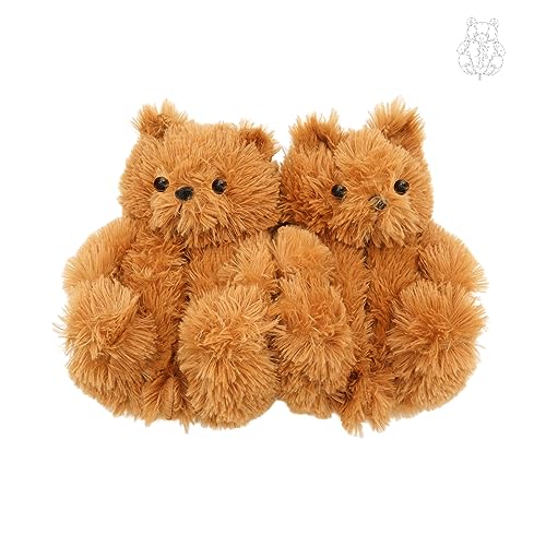 Cute Teddy Bear Slippers Fashion Soft Plush Teddy Bear House Slippers Indoor Anti-Slip Faux Fur Warm Shoes For Women And Girls2