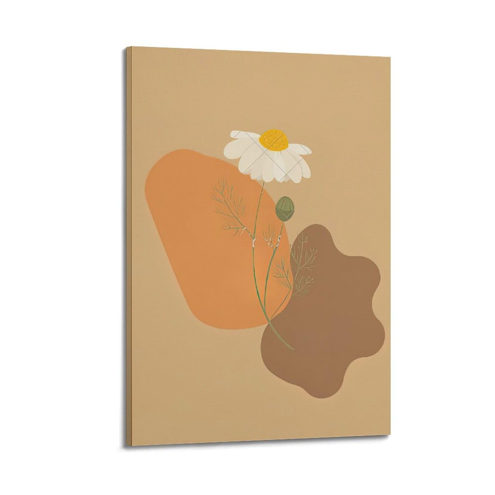 DLJGDS Simple Art Plant Poster Illustration Chrysanthemum Decorative Painting Canvas Wall Posters And Modern Family Bedroom Decor 24x36inch(60x90cm)