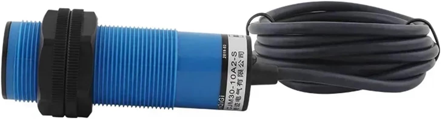 1pcs Capacitive Proximity Sensor Switch 220V CJM30-10A2-S CJM30-10A1-S 2 Lines NC Bin Level Sensor 10mm Detective Range Adjustable(CJM30-10N2-S-DC24V)