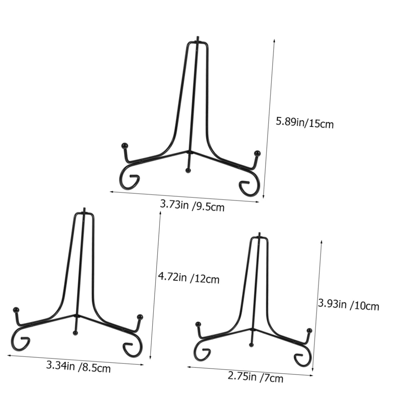 Cabilock 3pcs Iron Display Stands for Plates Artwork Books Decorative Easels for Home Office Banquet Use Versatile Holders for Showcasing Collectibles Tableware