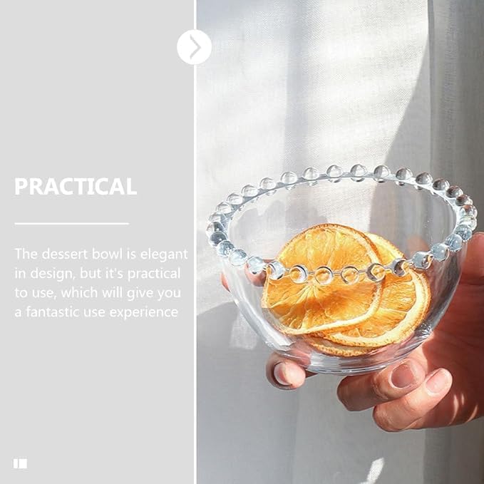 Image of PrimeWorld Clear Glass Bowls - Set of 2, 5 Inch | Microwave-Safe Multi-Purpose Bowls for Kitchen Prep, Dessert, Dips, Snacks, Candy, Nuts & Cake | Durable Transparent Glass for Mixing & Storing