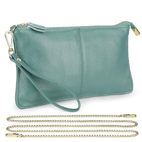 Image of Uromee Wristlet Wallet Clutch Purses for Women Genuine Leather Crossbody Bag Handbag with Detachable Shoulder Chain
