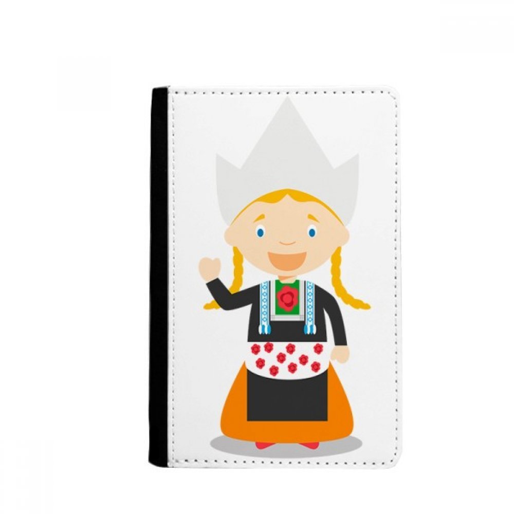 DIYthinker Pigtails Girl Netherlands Cartoon Passport Holder Notecase Burse Wallet Cover Card Purse