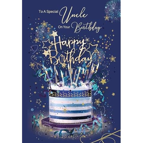 Cherry Orchard Uncle Happy Birthday Card with Cake Cover