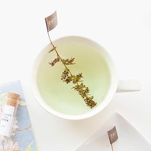 Miniatura 9 de KKOKDAM Té coreano, 2 mini tarros de té de flores de hojas sueltas y 2 palitos de té, flores de té florecientes, regalos de té únicos, juegos de té