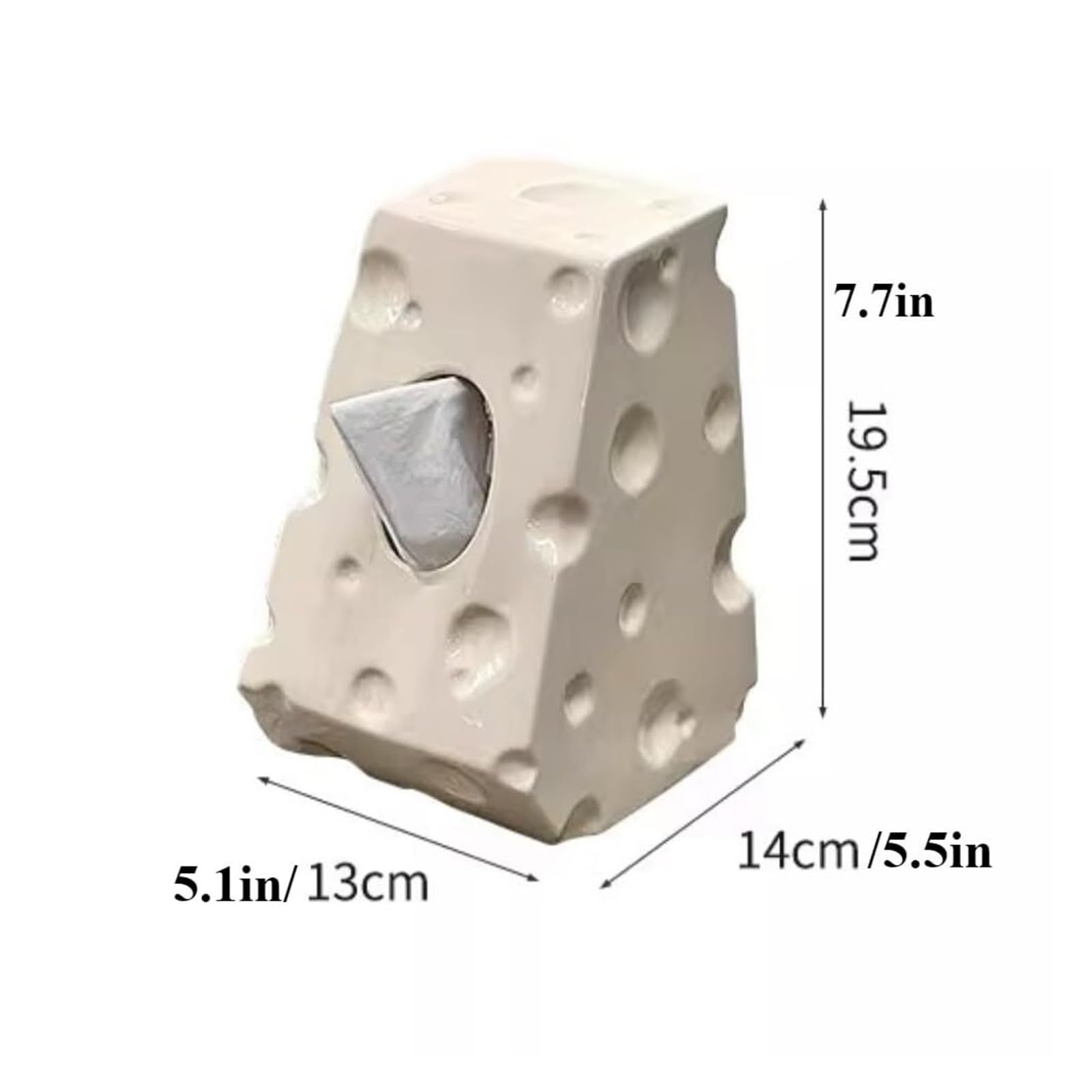 Portafazzoletti Contenitore for carta igienica for soggiorno, scatola portaoggetti in ceramica bianco latte a forma di formaggio Arredamento per la casa