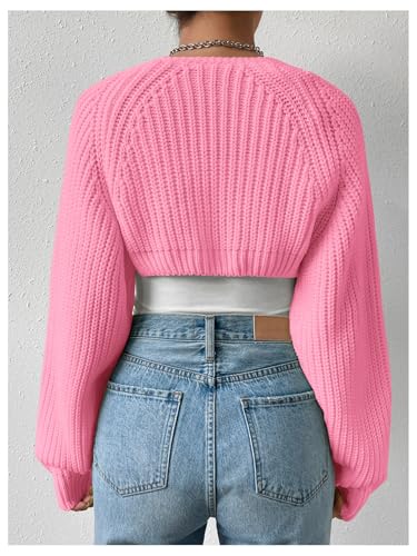 Image of Verdusa Women's Y2k Cropped Cardigan Sweaters Lightweight Knit Open Front Bolero Shrugs Spring Fall Outfits