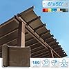 Patio 6' x 50' Sun Shade Fabric Roll 6/8/12 FT Shade Cloth for Patio, Outdoor Mesh Sail Sun Shades Canopy Replacement Pergola Cover for Backyard Deck Porch, Brown #1