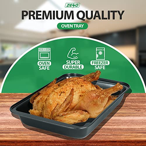ZENO Baking Trays for Oven Non Stick - 3 Set | Baking Trays for Oven | Cooking Tray for Ovens | Durable Carbon Steel Pan | Non-Stick Coating | Cooking and Roasting | Dishwasher Safe - Image 4