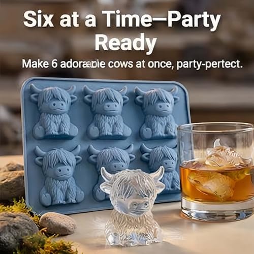 Molde de Silicona para Cubitos de Hielo Highland Cow miniatura 3