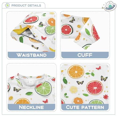 JUNZAN Fresh Star Fruit Fruit White Little Girls Hoodie Sweatshirt Crewneck Tops Clothing Shirts Sports 4T3