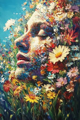 Peinture diamant fleurs 80x100cm grand format kit full drill mosaïque T0T424
