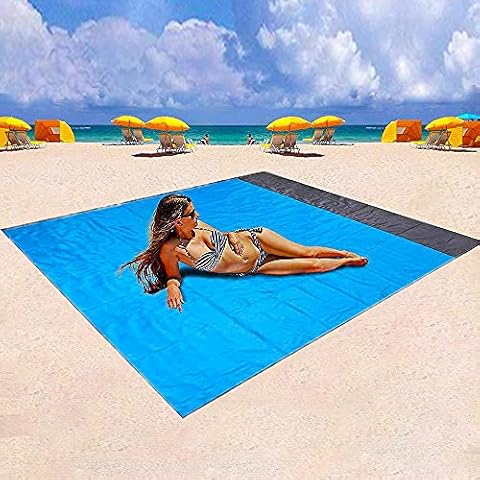 Large Waterproof Nylon Beach Blanket Mat Lightweight Nylon Sand Free Picnic Mat for Beach Travel Camping Hiking Outdoors Grass Family Activities Cover