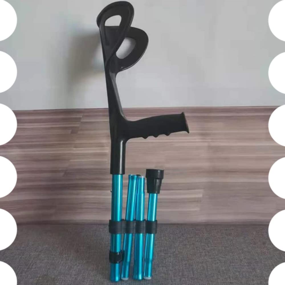KADEUX Muletas De Codo Plegables Bastones para Adultos, Muleta De Antebrazo Ajustable De Altura De 5 Niveles, Muleta Axilar Ergonómica De Aluminio, Bastones Portátiles (Color : Blue)