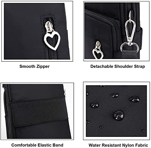 Cell Phone Purse Crossbody Bags Wristband Sports Armband For Samsung Galaxy S23 Ultra Note 20 S22 Ultra S21 S20 S10 Plus A53 A33 A03 A14 A13 A12 A52/ Moto G Stylus G Power/Google Pixel 7 6A (Black) #TOP3