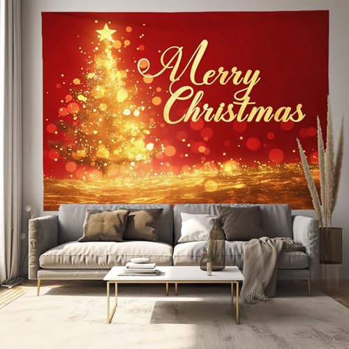 Sapin de Noël paillettes tapisserie en tissu imprimé grand format