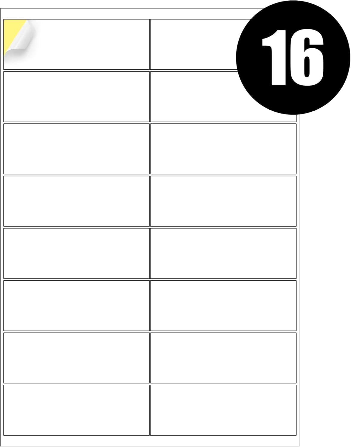 RFE 50 x Multipurpose A4 Label Sheets - 16 Labels Per Sheet (99 x 34mm Each) Self Adhesive - Easy Peel White Labels for Inkjet & Laser Printer-Address-Shipping-File-DIY Stickers-Printable Sticky Label