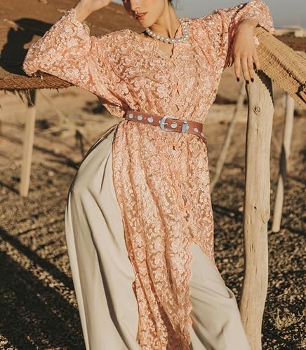 Women Fashion Punk Studded PU Leather Belt Vintage Buckle Sparkle Decorated Waist Belt for Jeans Pants Dresses4