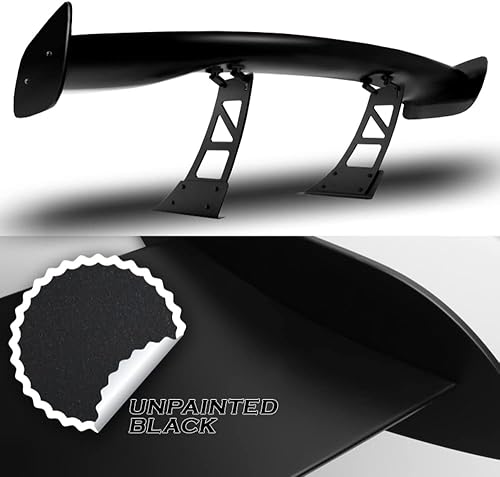 Miniatura 2 de Q1-TECH - Alerón de coche de una sola cubierta, ajustable, universal, de 57 pulgadas, de aluminio ABS, de fuerza descendente, alerón trasero de